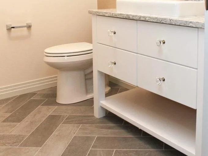 Bathroom with luxury vinyl flooring